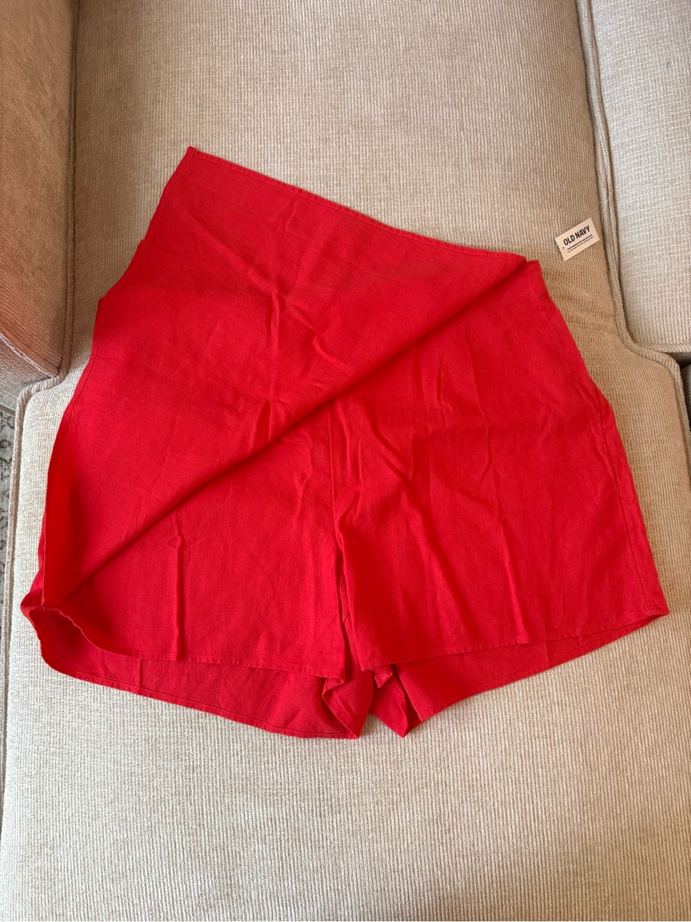 Old Navy Women’s Red Linen Skort - Picture 2 of 4